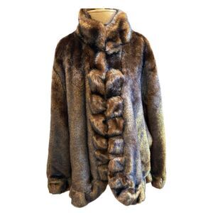 Donna Salyers’ Fabulous-Furs Faux Mink Jacket (3X) — Luxe Glam Winter Coat